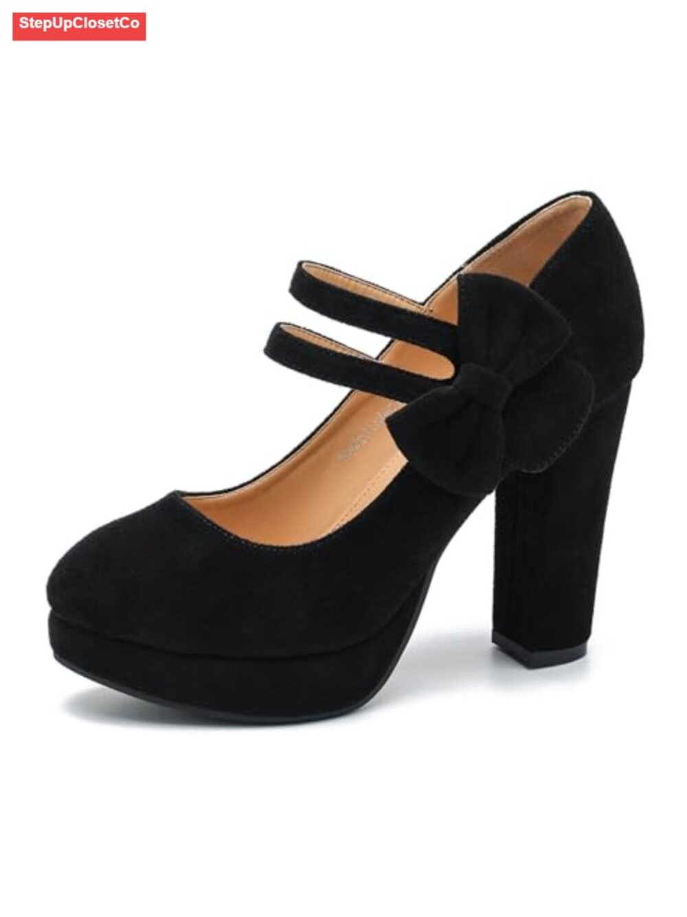 Platform Mary Jane Pumps Block Heel Hook Loop Dress Shoes